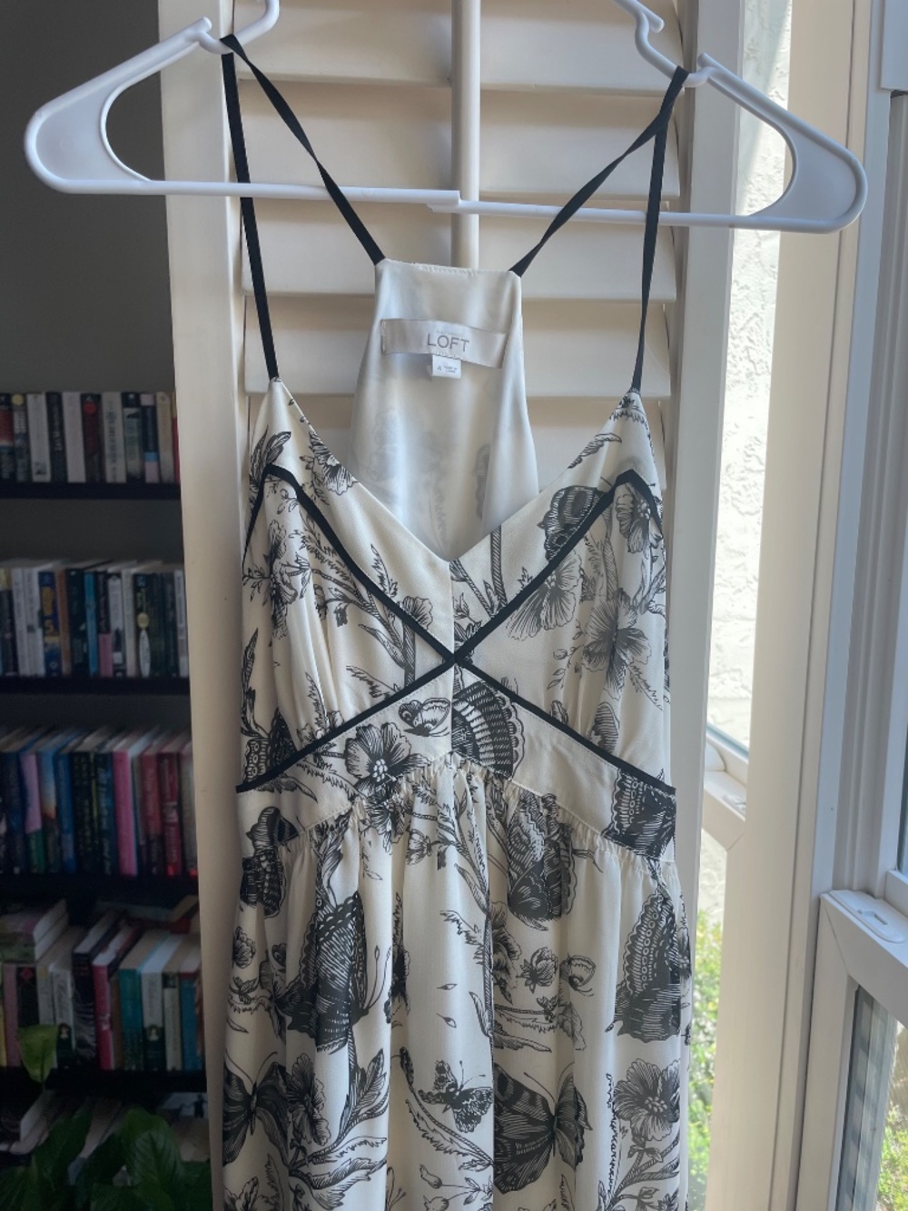 Loft Cream and black strappy sundress
